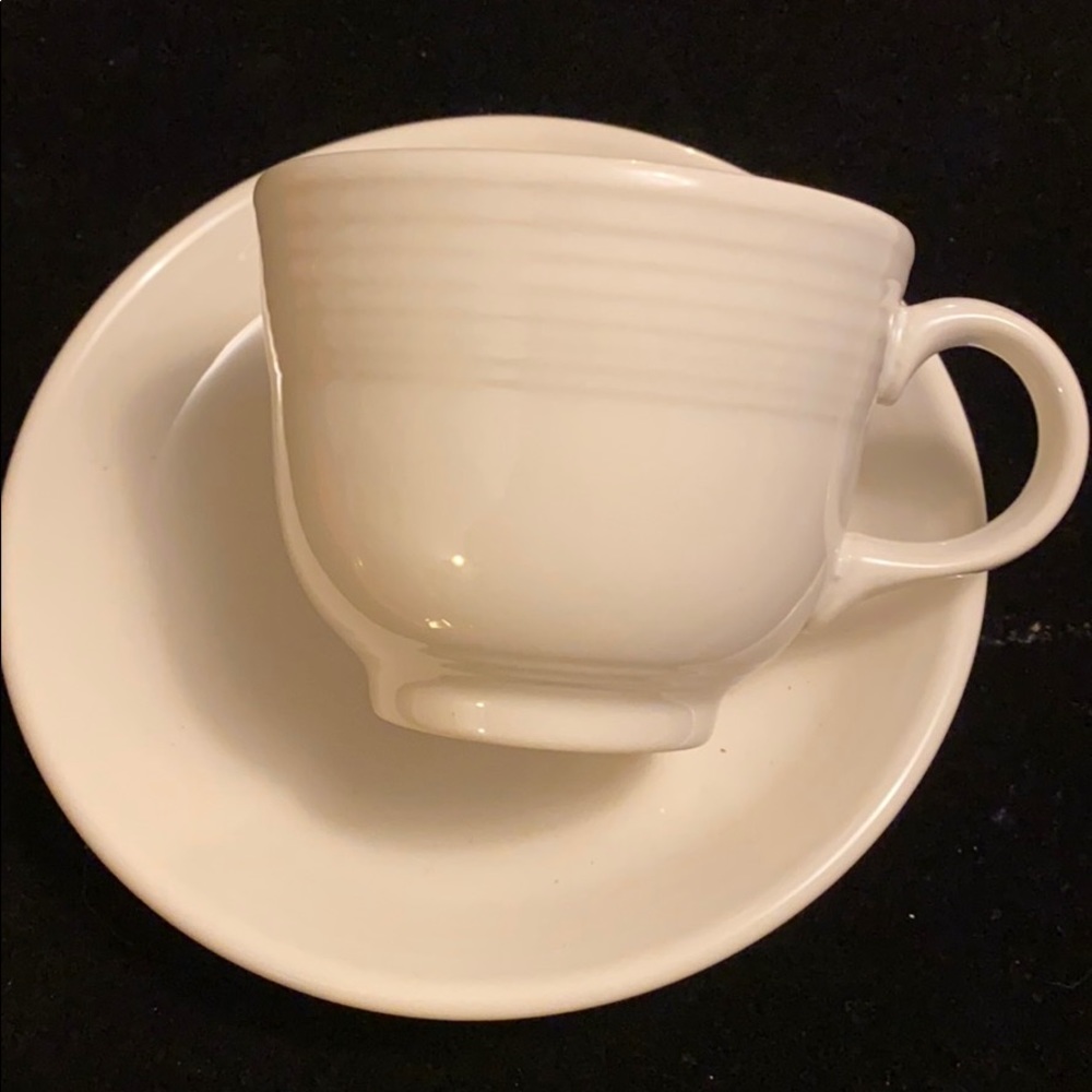 Fiesta white teacup and suacer